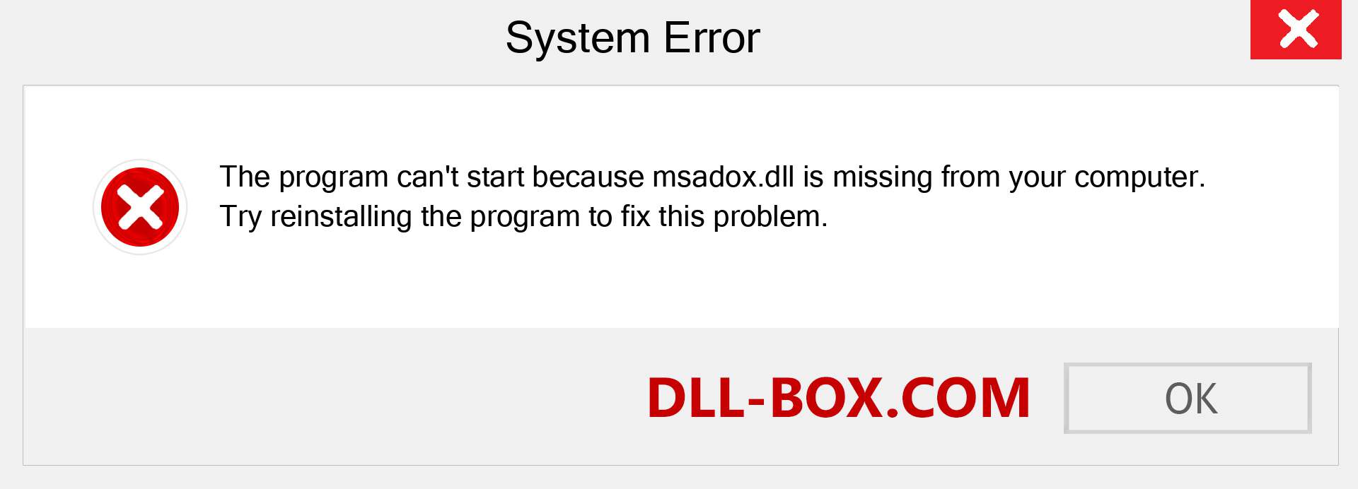  msadox.dll file is missing?. Download for Windows 7, 8, 10 - Fix  msadox dll Missing Error on Windows, photos, images