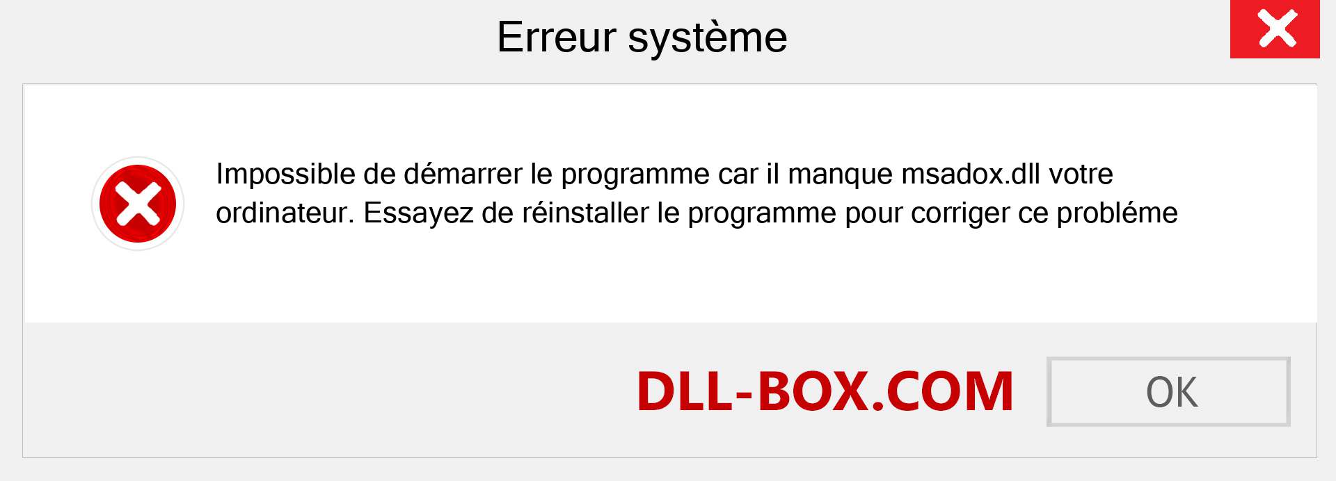 Le fichier msadox.dll est manquant ?. Télécharger pour Windows 7, 8, 10 - Correction de l'erreur manquante msadox dll sur Windows, photos, images