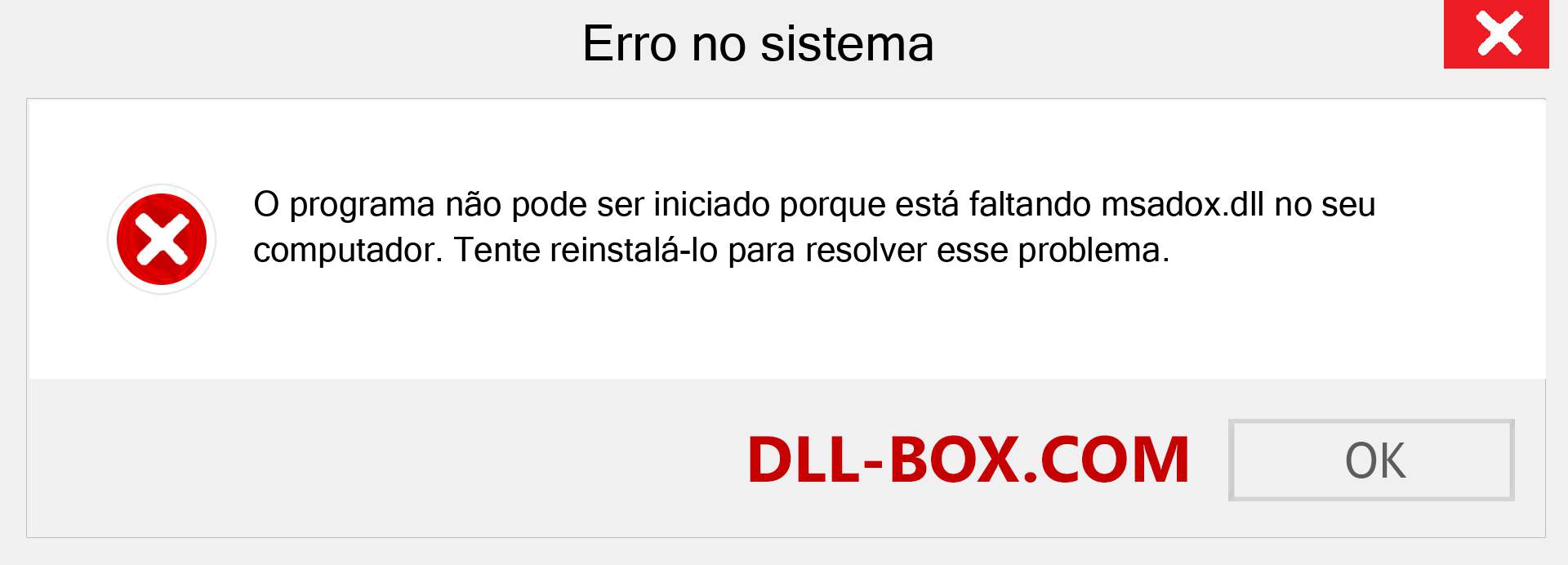 Arquivo msadox.dll ausente ?. Download para Windows 7, 8, 10 - Correção de erro ausente msadox dll no Windows, fotos, imagens